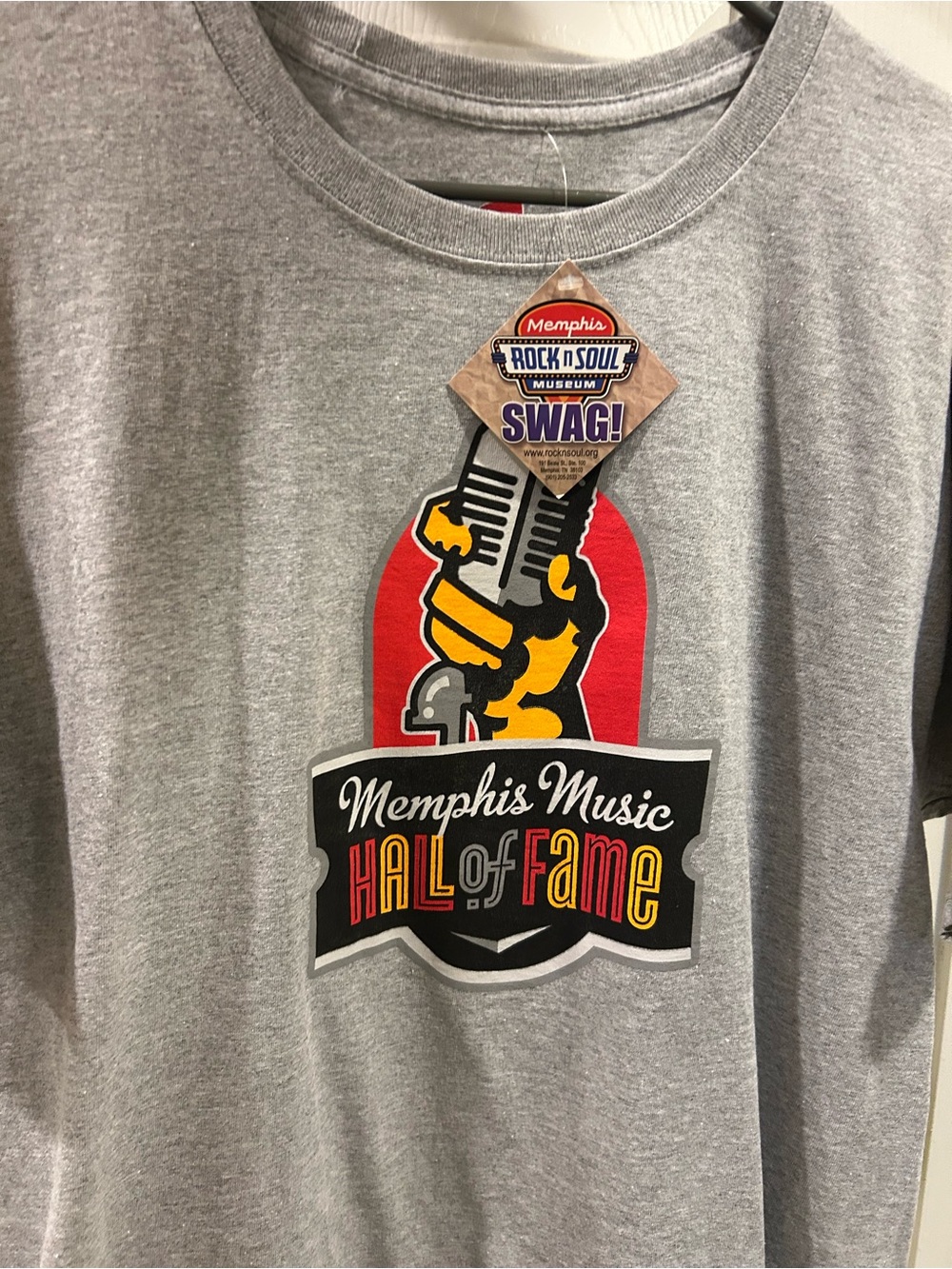 Memphis Music Hall of Fame Graphic Gray T-Shirt NWT Rock N Soul Museum LARGE